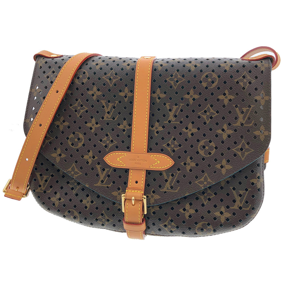 Louis Vuitton Perforet Flore Saumur Monogram Brown Crossbody Shoulder Bag